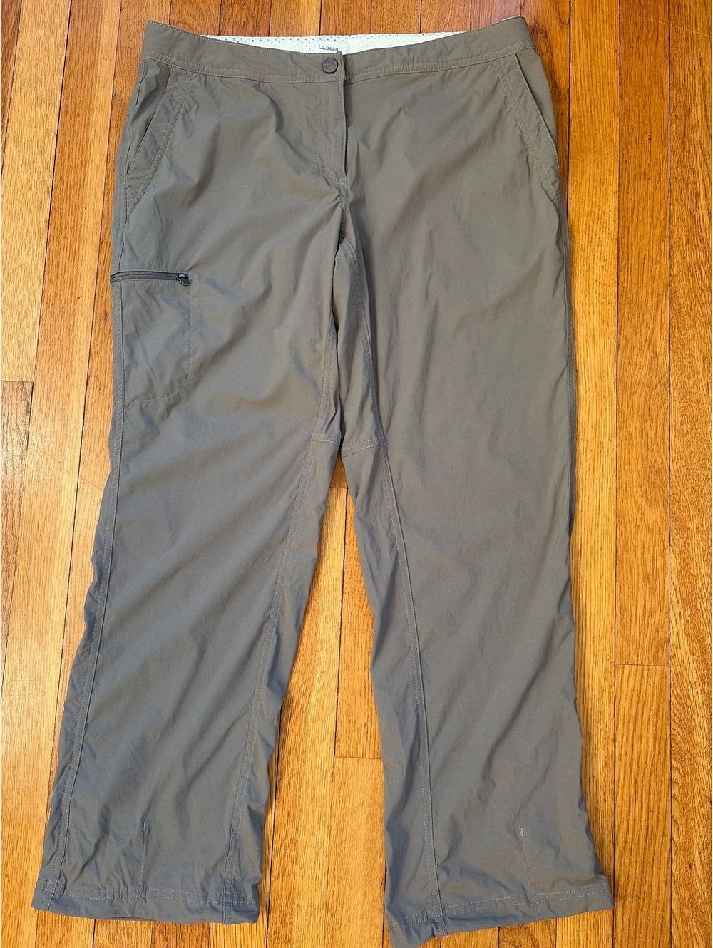 L.L.Bean Comfort Trail Pants 12P Gray Hiking Quick Dry Stretch Travel Gorpcore